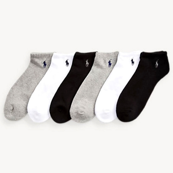 NWT Ralph Lauren Polo Cushioned Low-Cut Sock 6 Pk